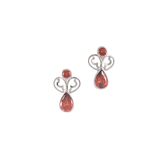 Ohrstecker 925 Silber Zirkonia rot