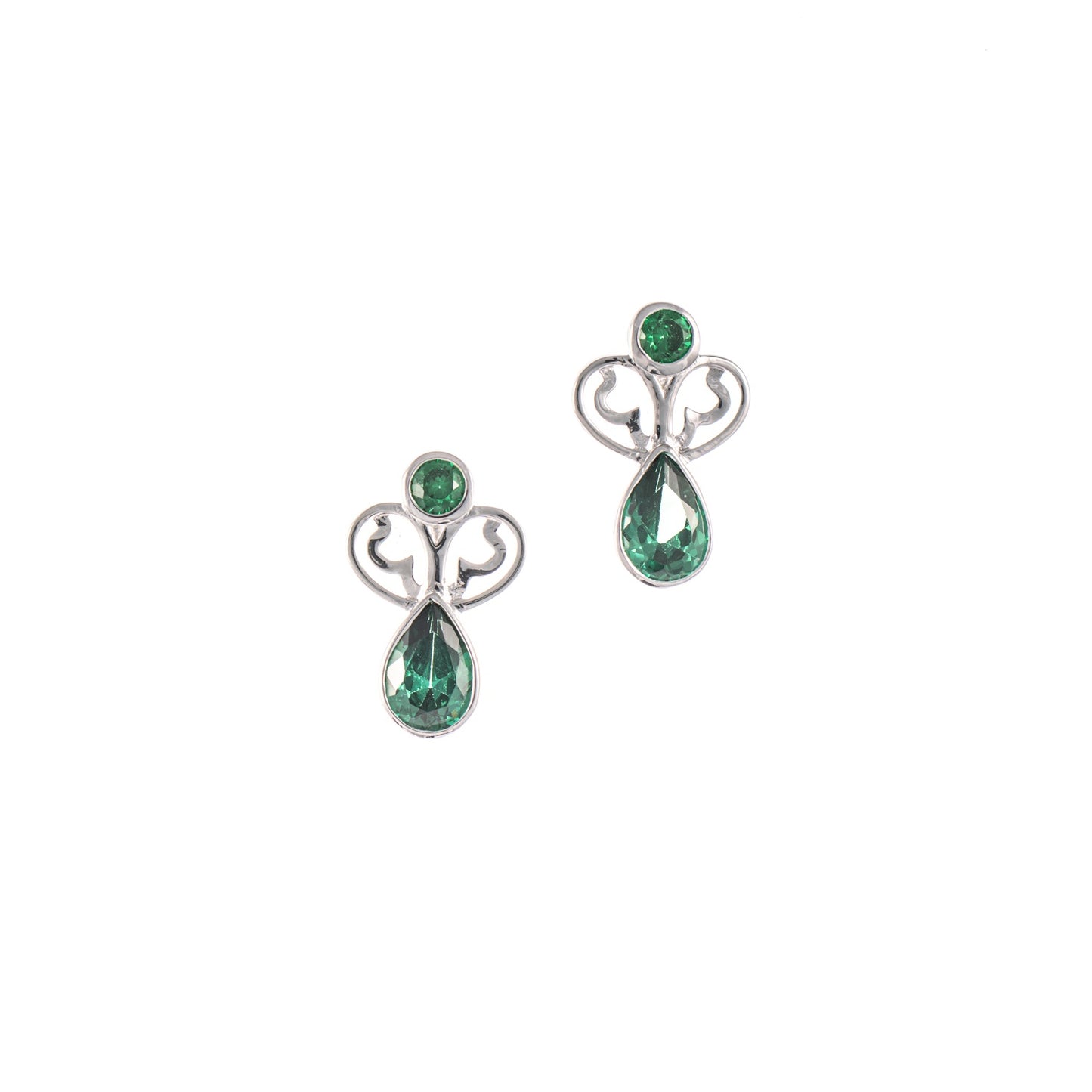 Ohrstecker 925 Silber Zirkonia grün