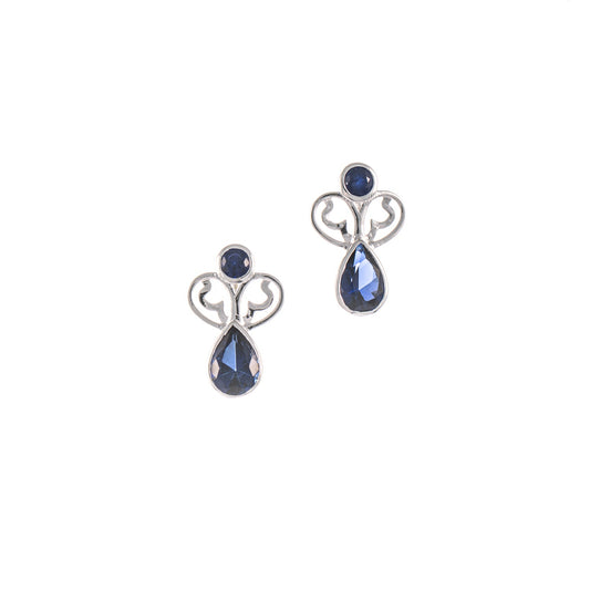 Ohrstecker 925 Silber Zirkonia blau