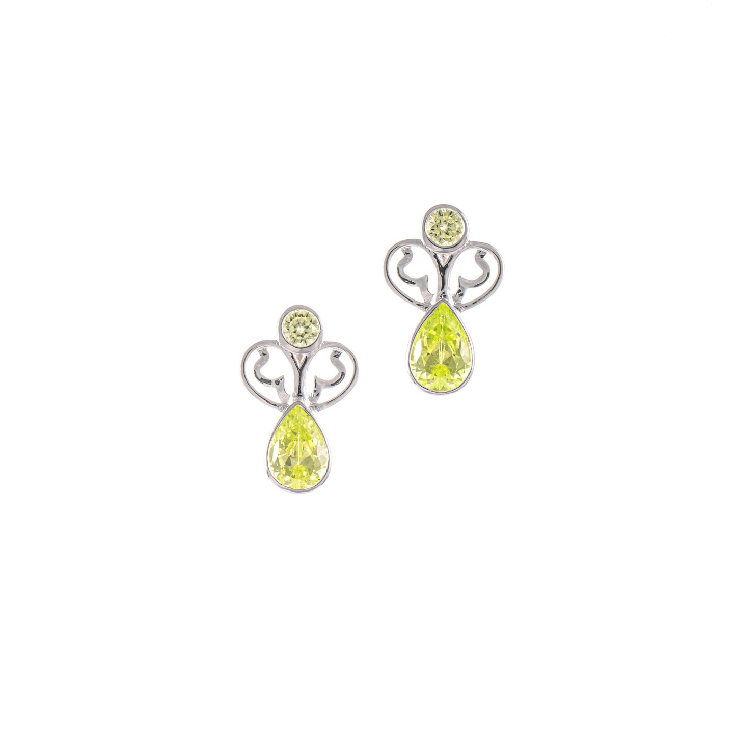 Ohrstecker 925 Silber Zirkonia hellgrün
