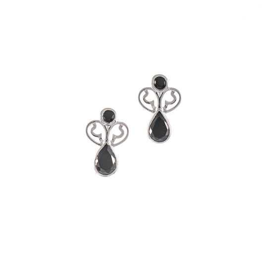 Ohrstecker 925 Silber Zirkonia schwarz