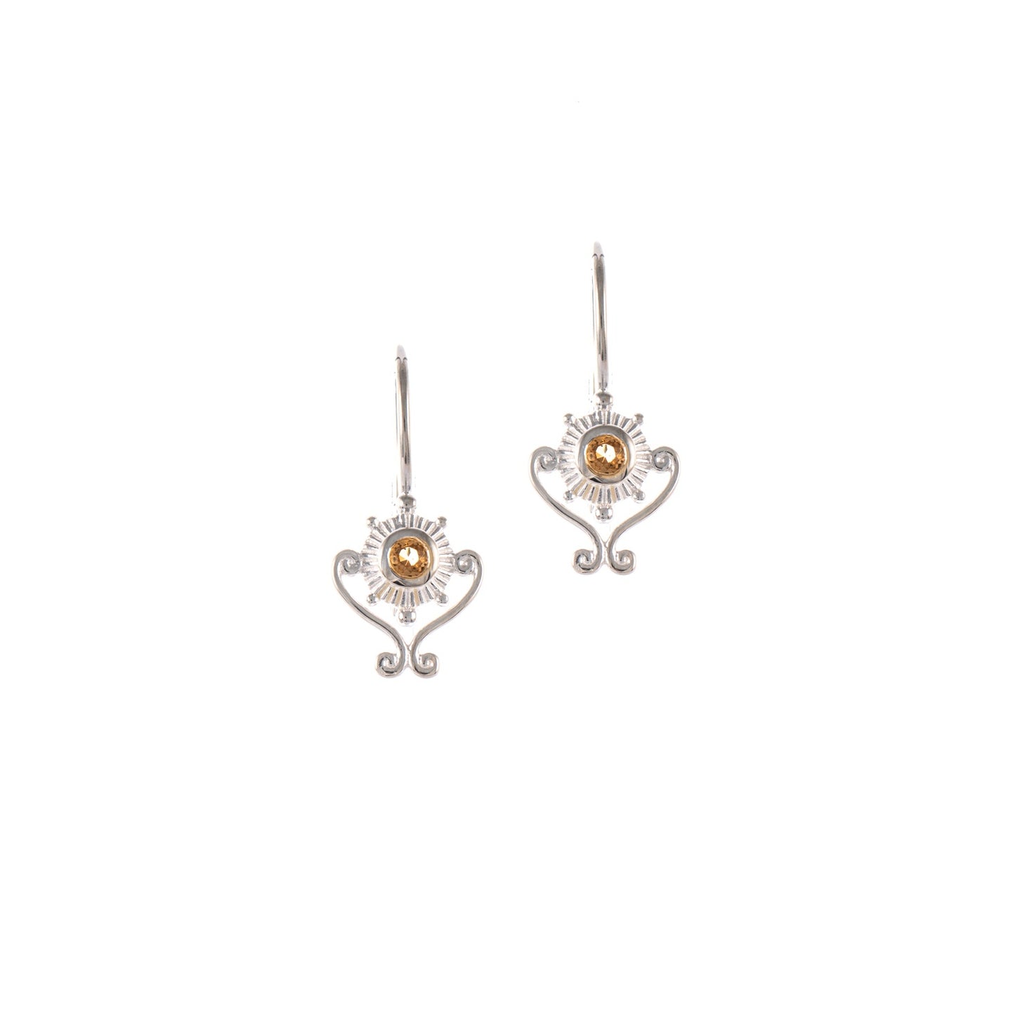 Ohrringe Bouton 925 Silber Zirkonia cognac