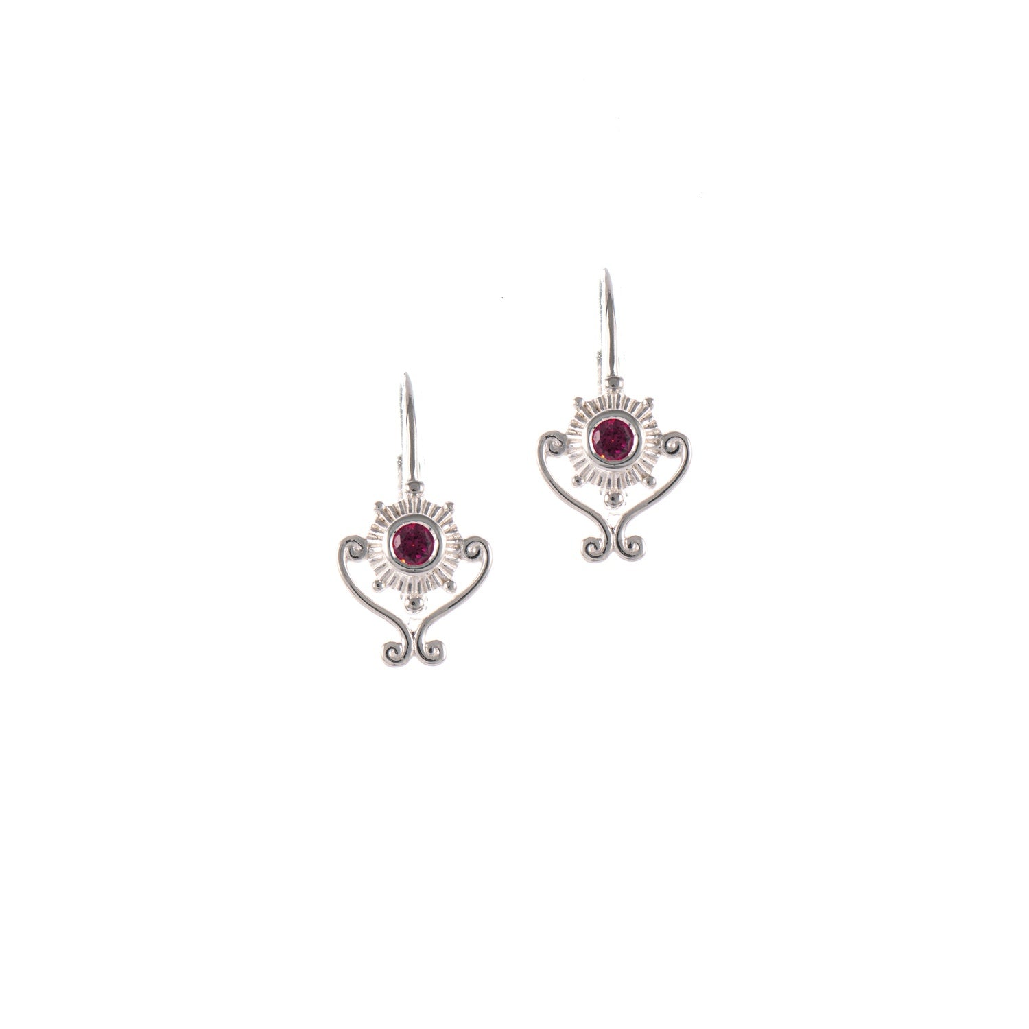 Ohrringe Bouton 925 Silber Zirkonia beere