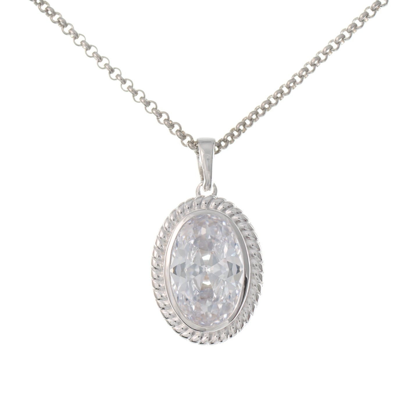 Anhänger mit Kette 925 Silber Zirkonia weiss