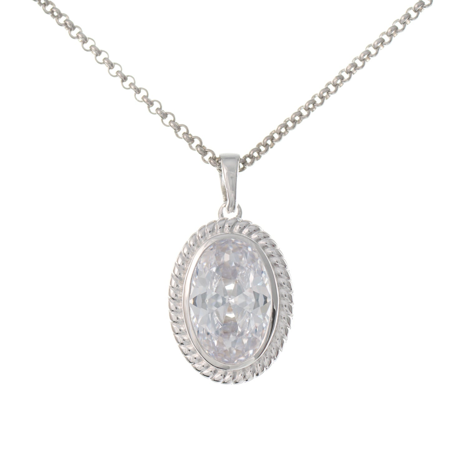 Anhänger mit Kette 925 Silber Zirkonia weiss