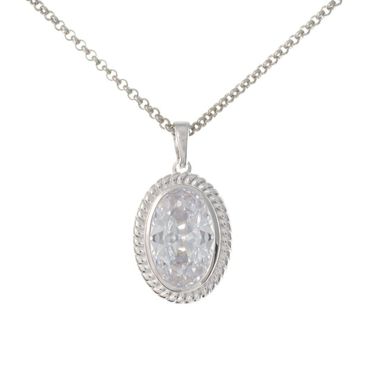 Anhänger mit Kette 925 Silber Zirkonia weiss