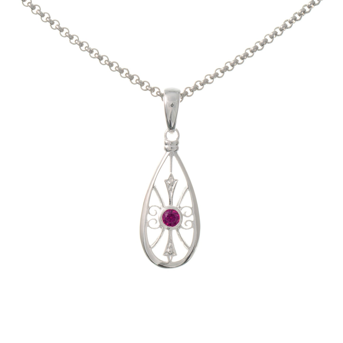 Anhänger mit Kette 925 Silber Zirkonia beere