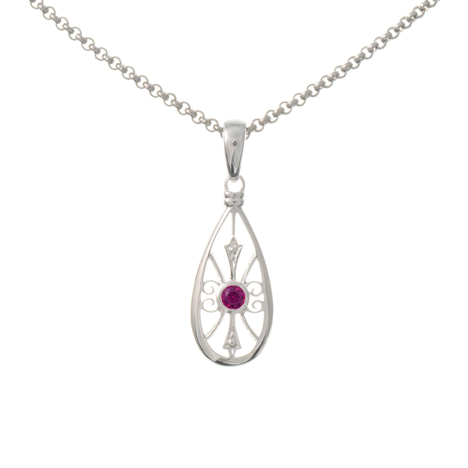 Anhänger mit Kette 925 Silber Zirkonia beere
