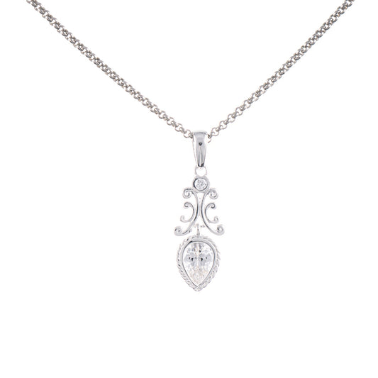 Anhänger mit Kette 925 Silber Zirkonia weiss