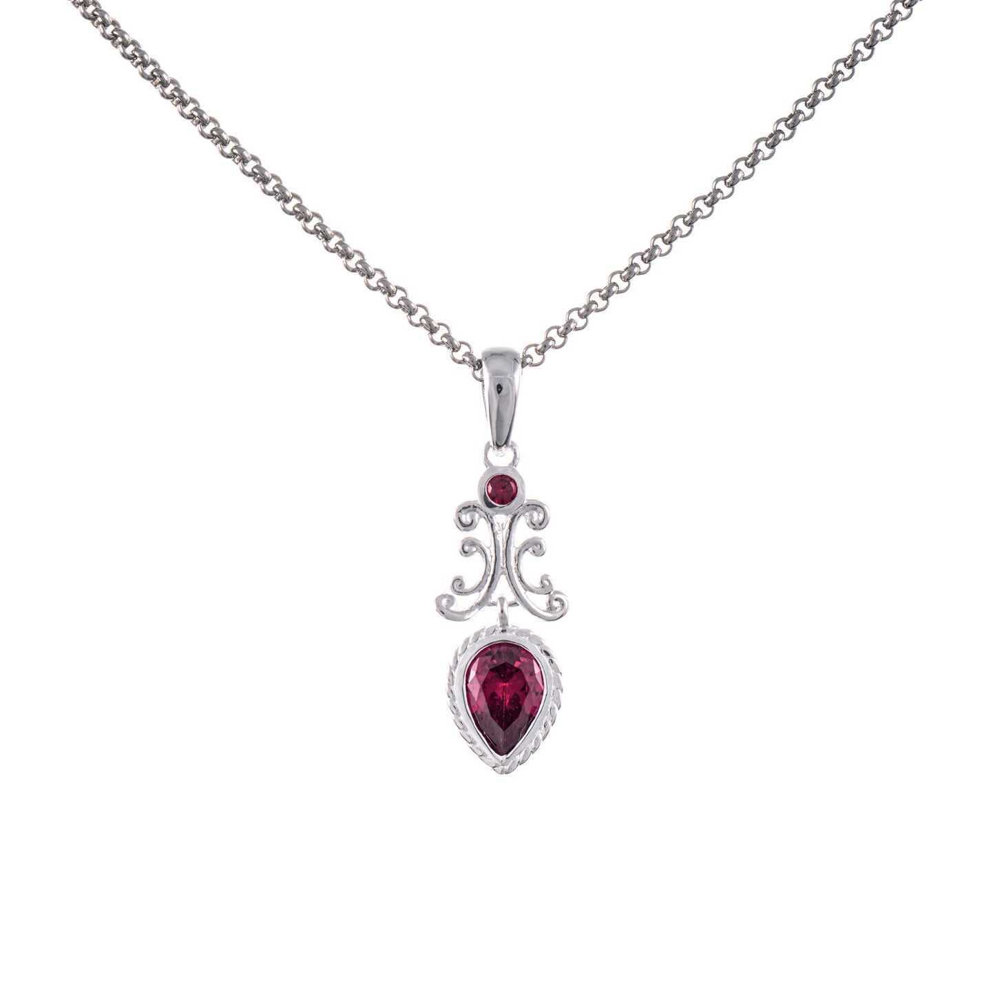Anhänger mit Kette 925 Silber Zirkonia beere