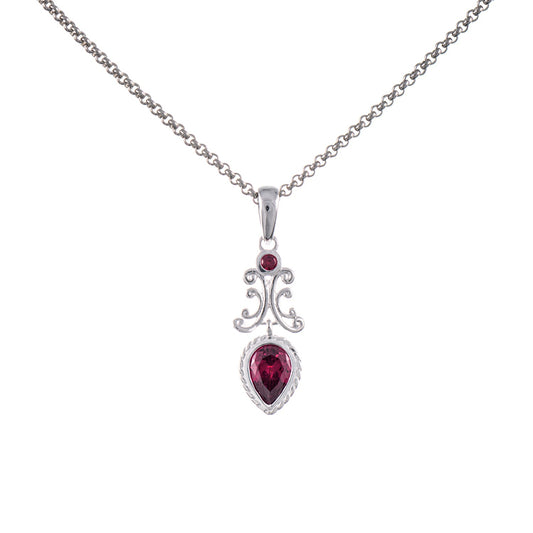 Anhänger mit Kette 925 Silber Zirkonia beere