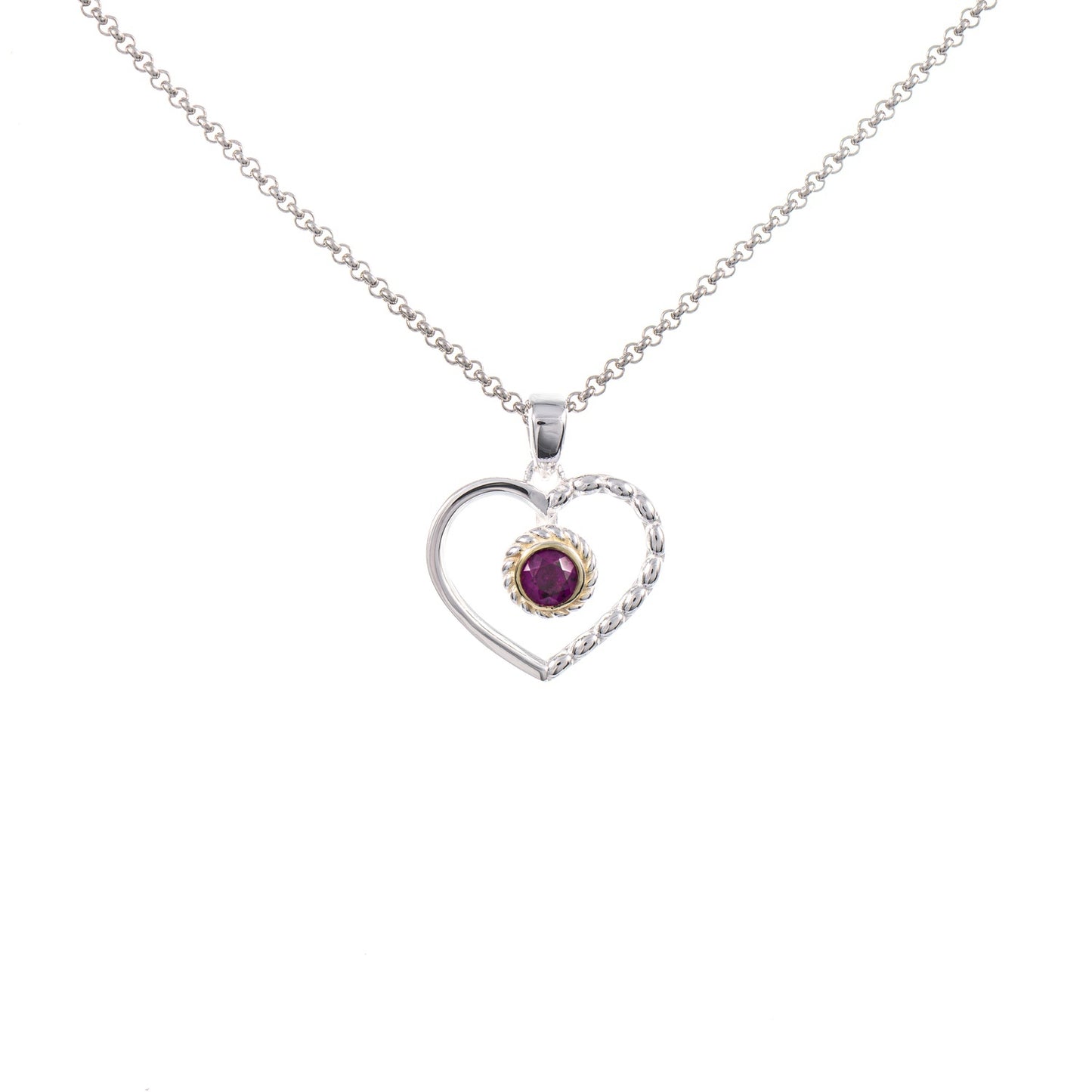 Anhänger Herz mit Kette 925 Silber teilvergoldet Zirkonia beere
