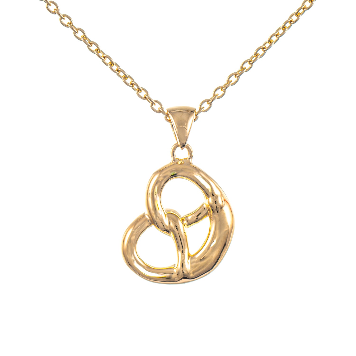Anhänger Breze mit Kette 925 Silber vergoldet