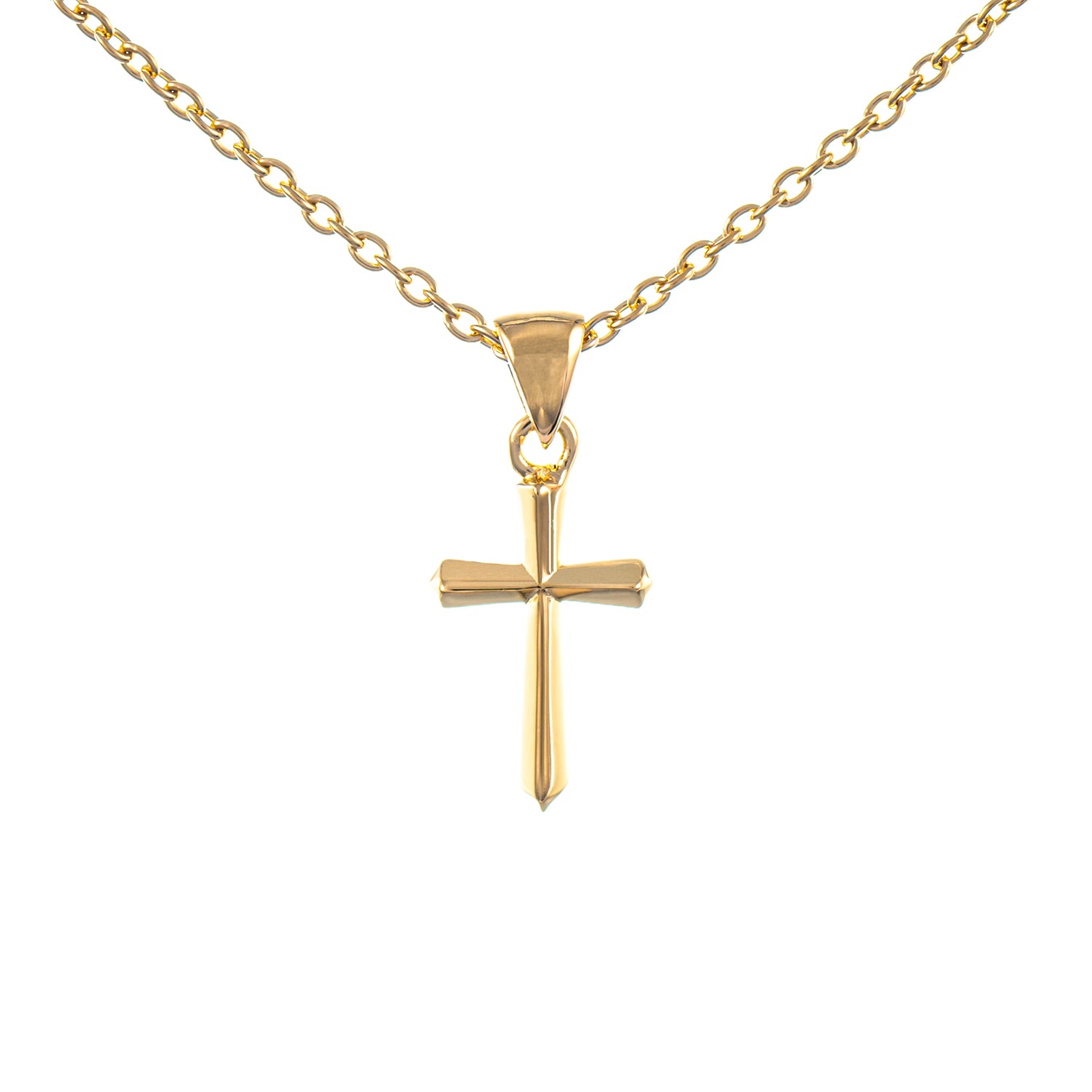 Anhänger Kreuz mit Kette 925 Silber vergoldet