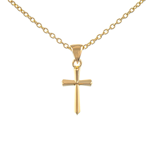 Anhänger Kreuz mit Kette 925 Silber vergoldet