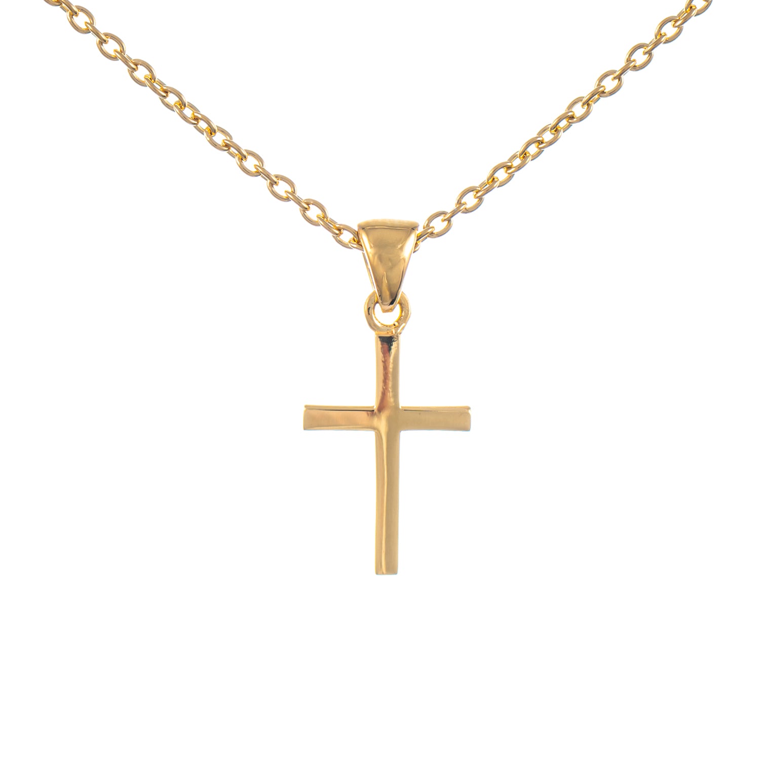 Anhänger Kreuz mit Kette 925 Silber vergoldet