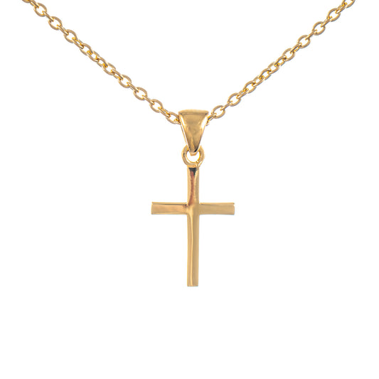 Anhänger Kreuz mit Kette 925 Silber vergoldet
