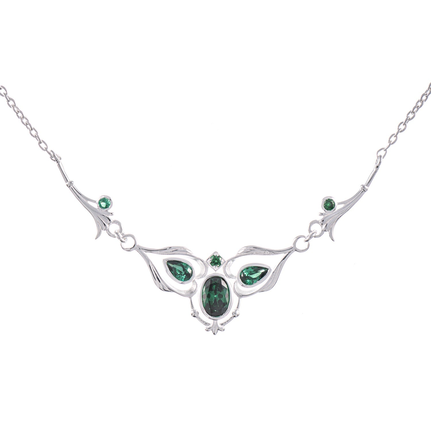 Collier 925 Silber Zirkonia grün
