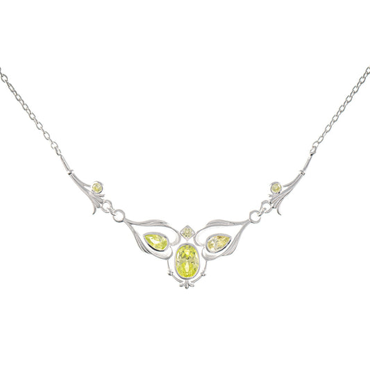Collier 925 Silber Zirkonia hellgrün