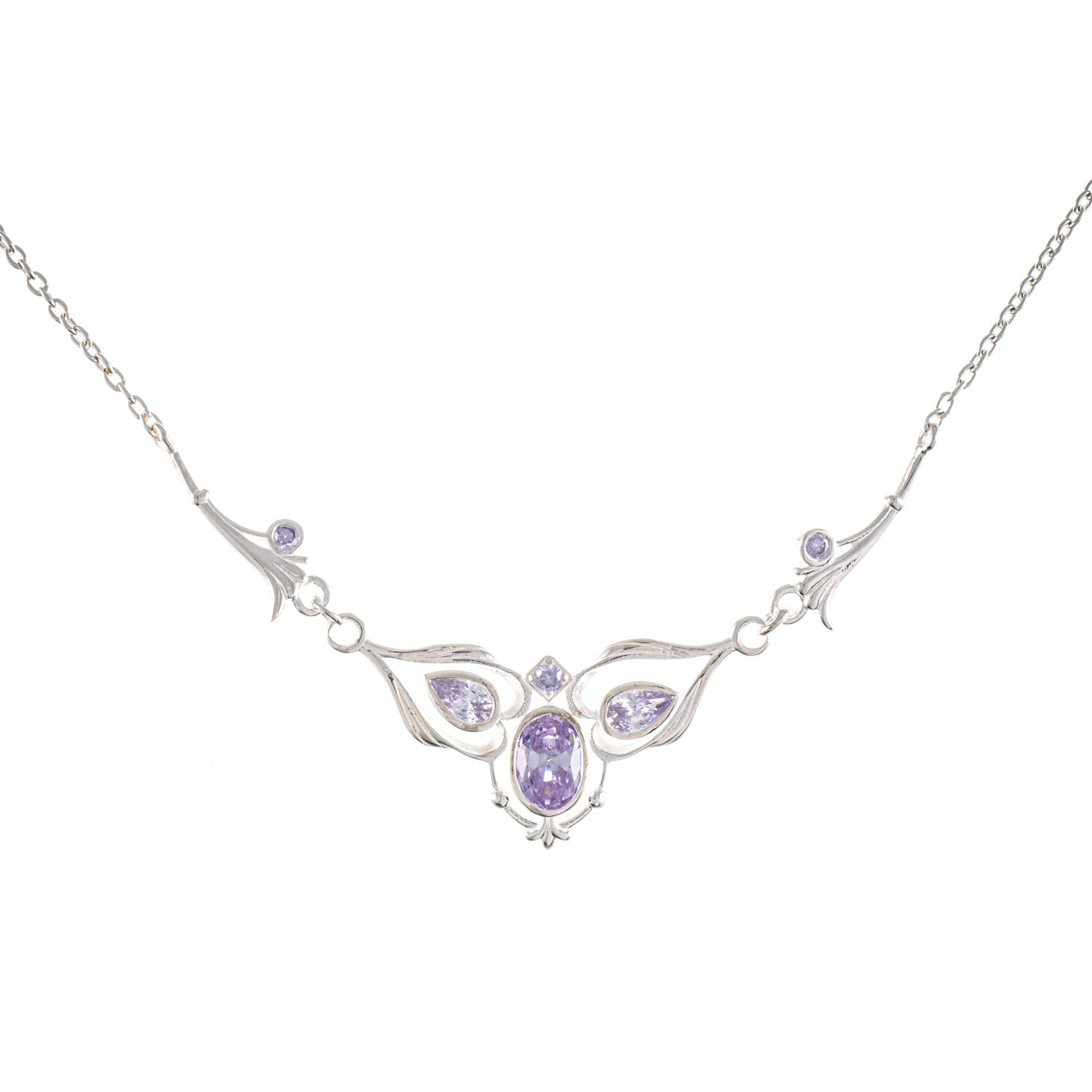 Collier 925 Silber Zirkonia flieder
