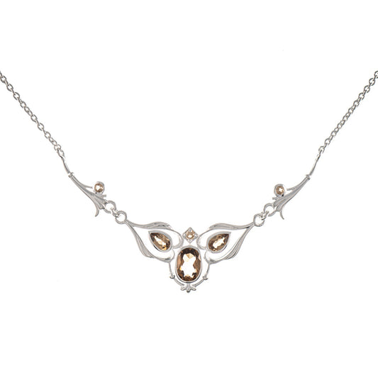 Collier 925 Silber Zirkonia cognac