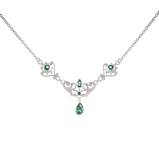 Collier 925 Silber Zirkonia grün