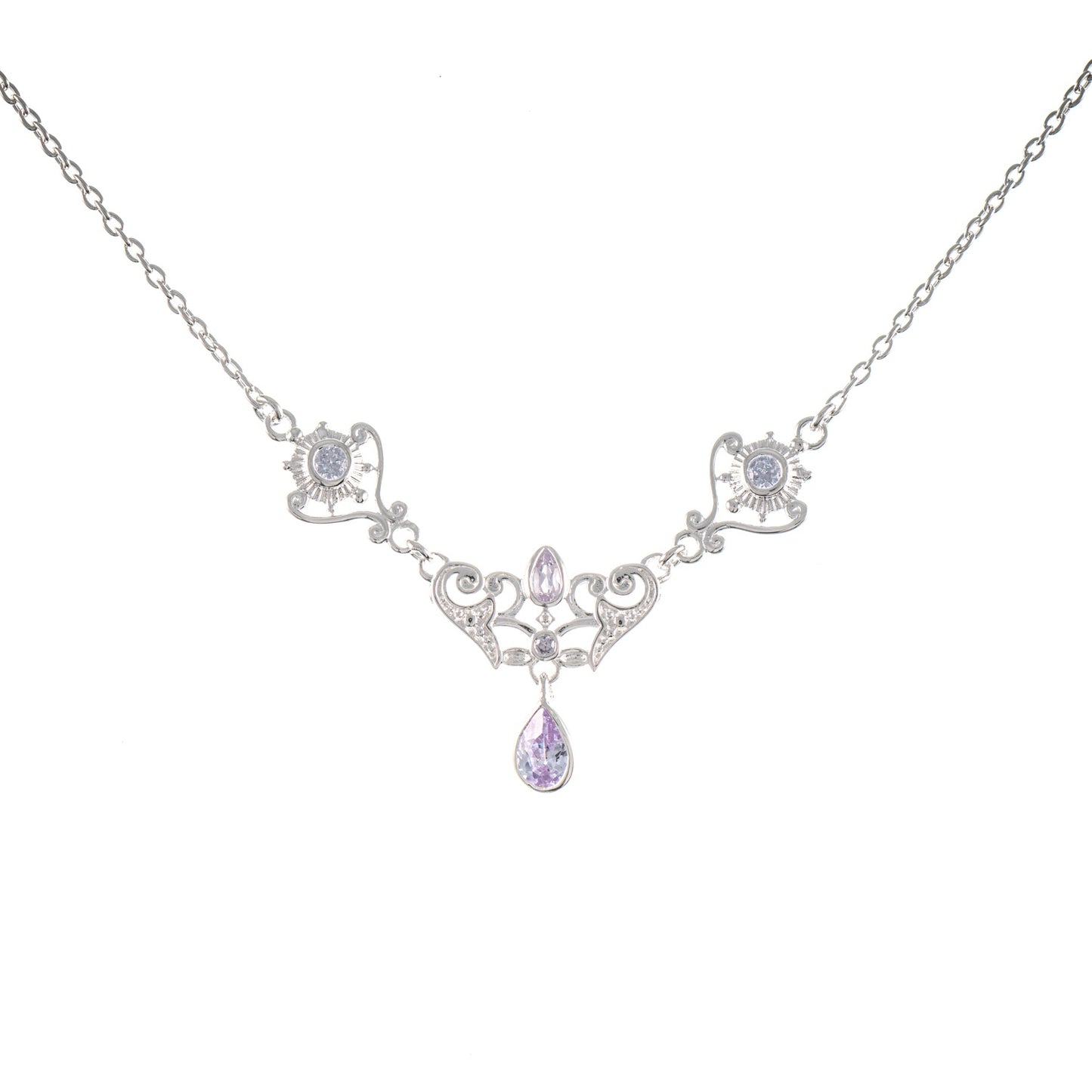 Collier 925 Silber Zirkonia flieder