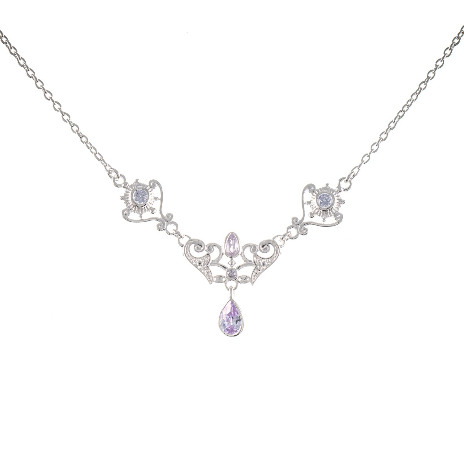 Collier 925 Silber Zirkonia flieder
