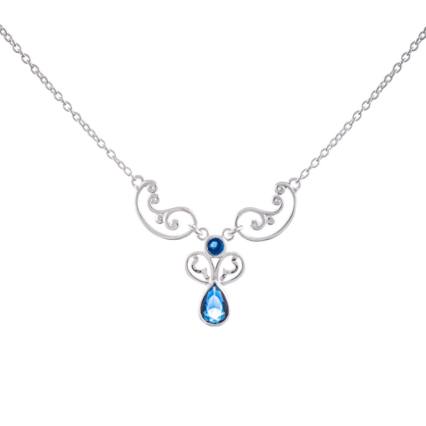 Collier 925 Silber Zirkonia blau