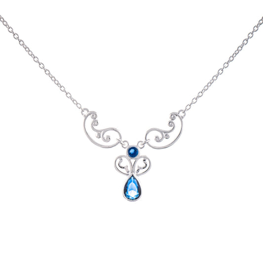 Collier 925 Silber Zirkonia blau