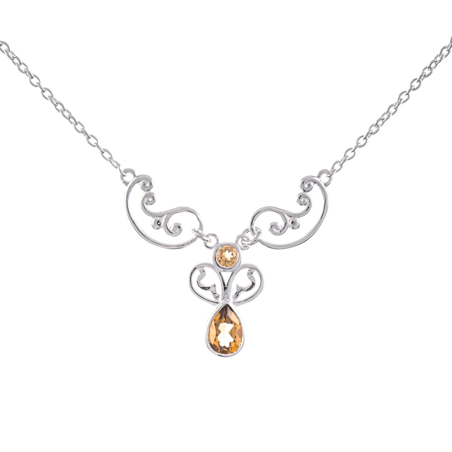 Collier 925 Silber Zirkonia cognac