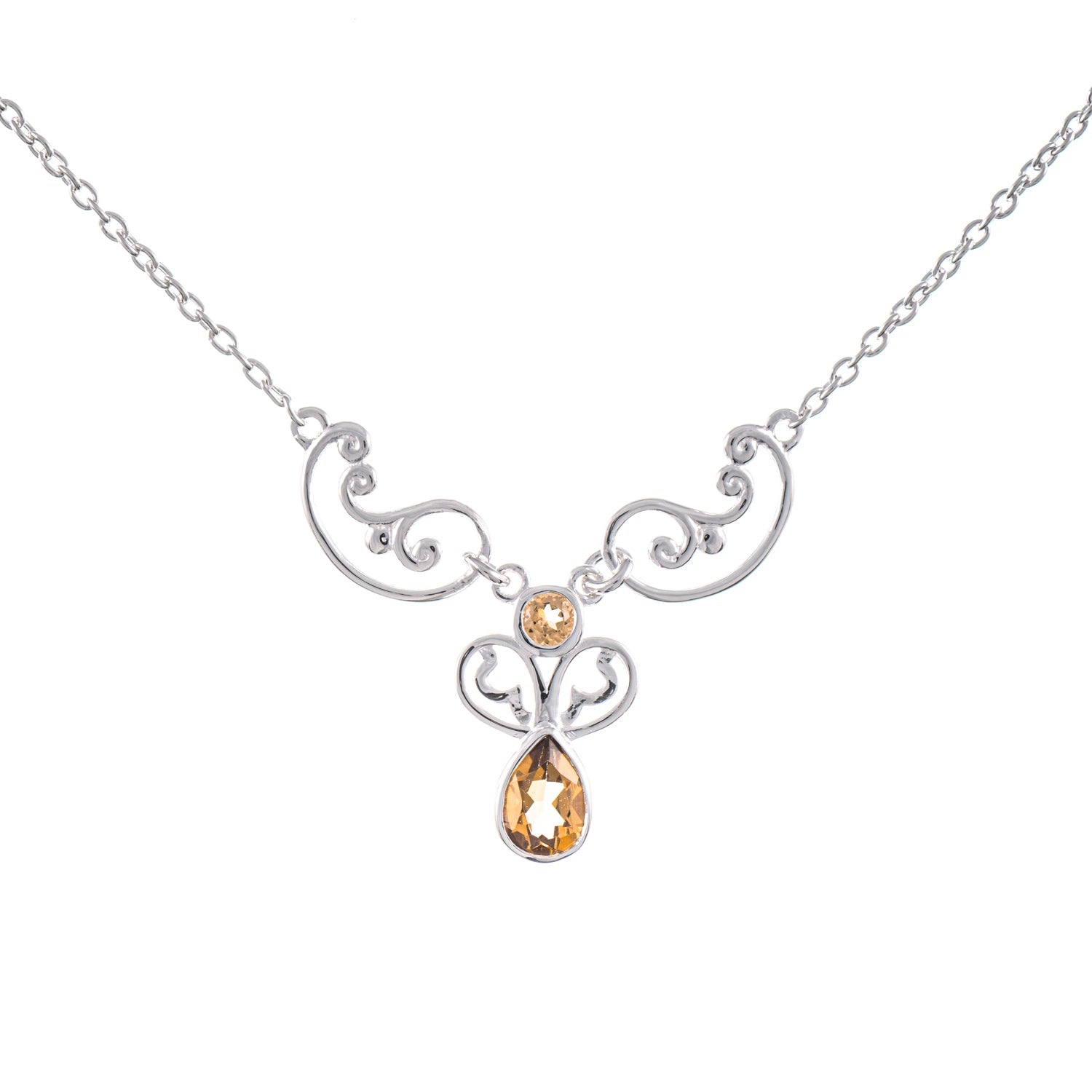 Collier 925 Silber Zirkonia cognac