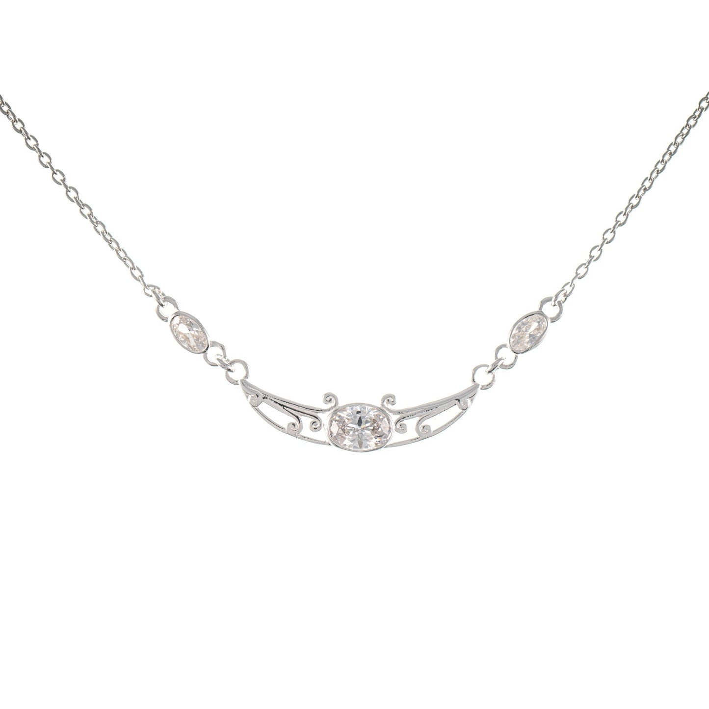Collier 925 Silber Zirkonia weiss