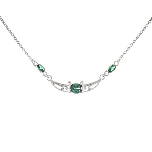 Collier 925 Silber Zirkonia grün