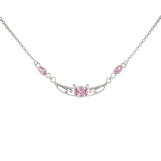 Collier 925 Silber Zirkonia rosa
