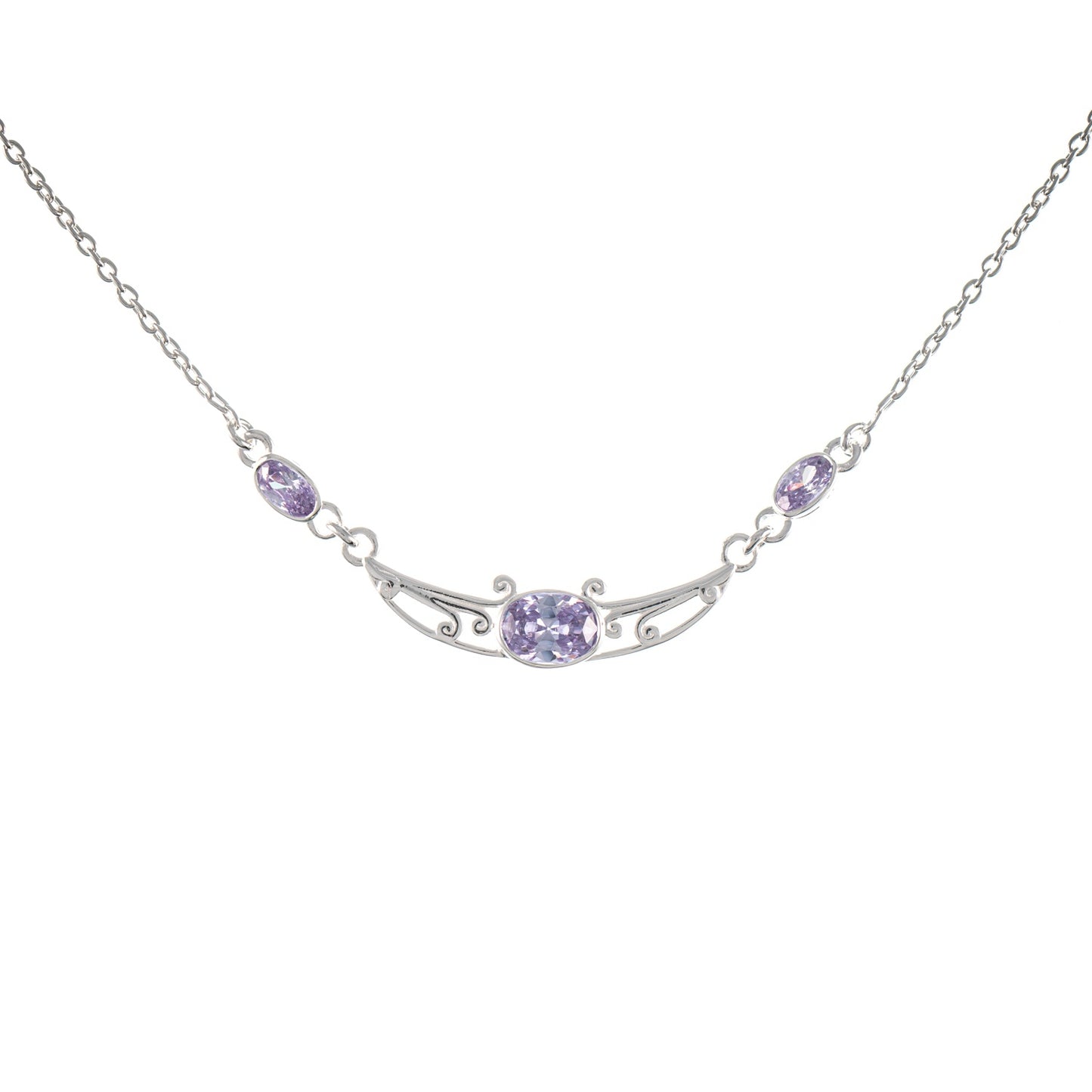 Collier 925 Silber Zirkonia flieder