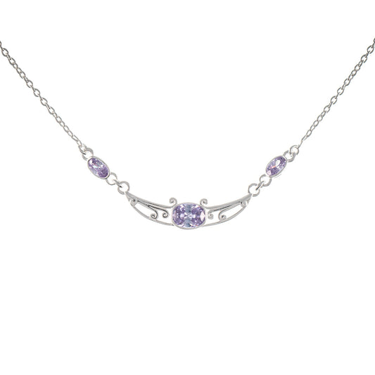 Collier 925 Silber Zirkonia flieder