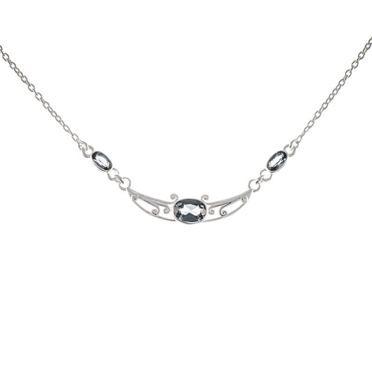 Collier 925 Silber Zirkonia anthrazit