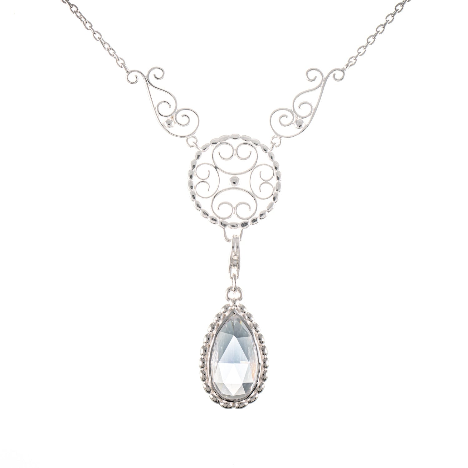 Collier Signature 925 Silber mit wechselbarem Stein weiss