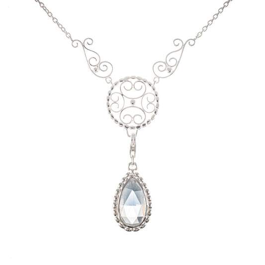Collier Signature 925 Silber mit wechselbarem Stein weiss