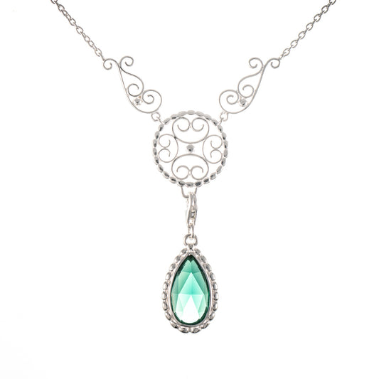 Collier Signature 925 Silber mit wechselbarem Stein grün