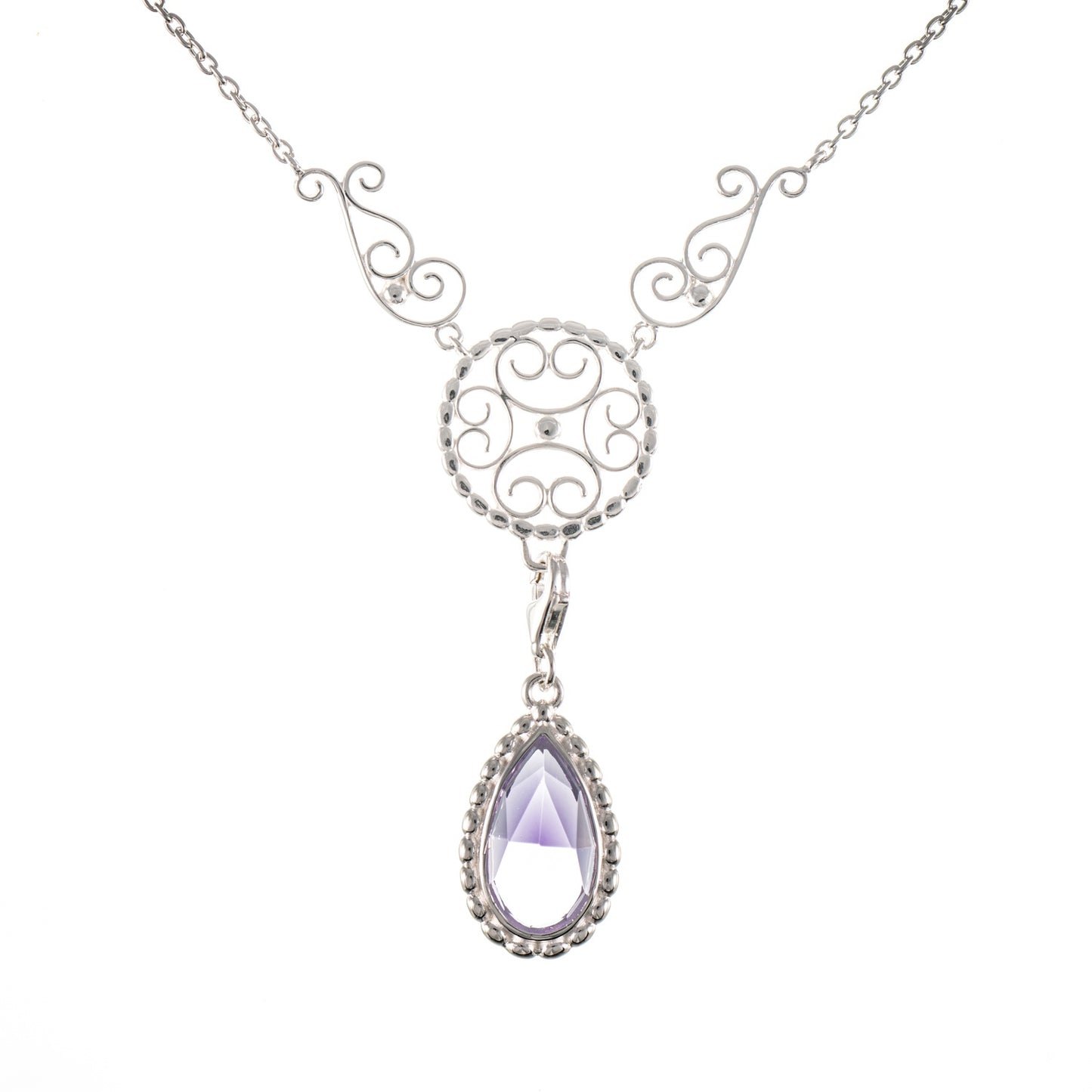 Collier Signature 925 Silber mit wechselbarem Stein flieder