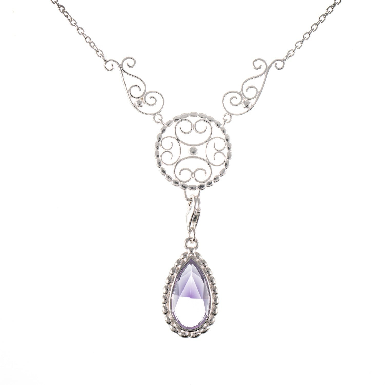 Collier Signature 925 Silber mit wechselbarem Stein flieder
