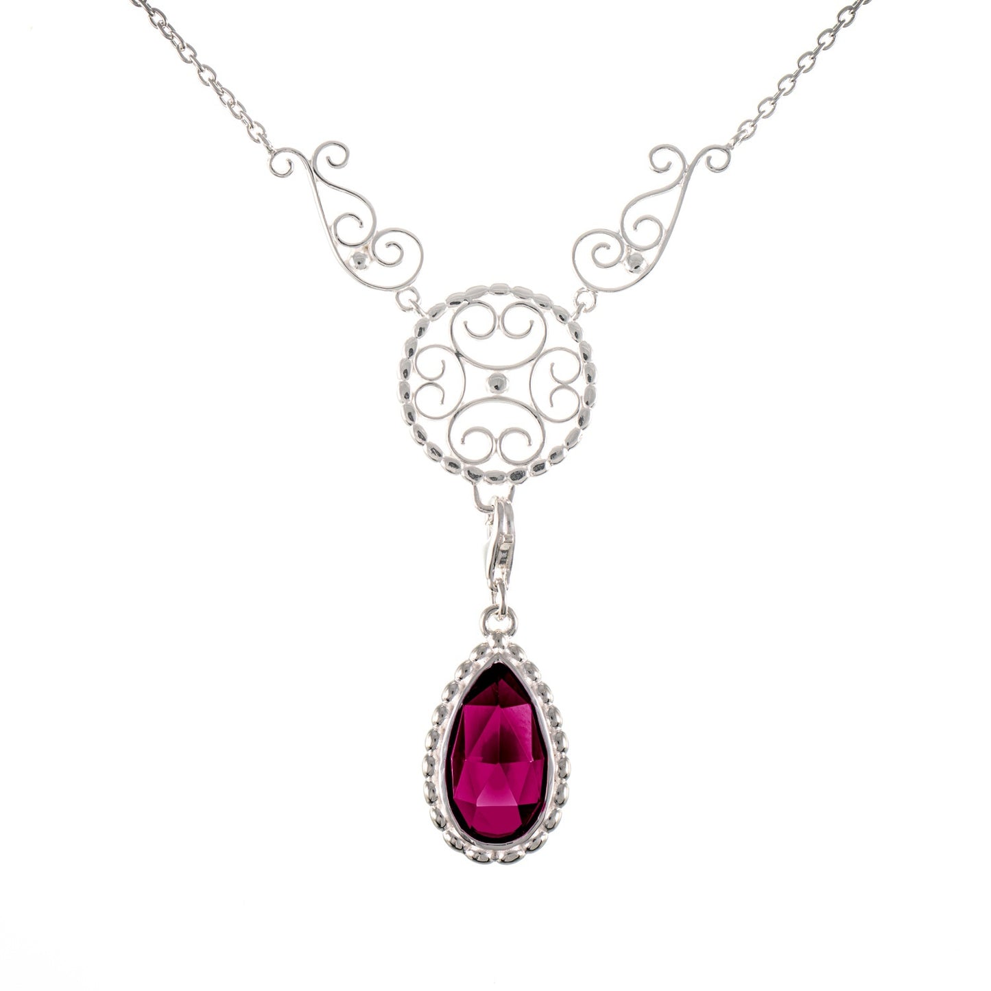 Collier Signature 925 Silber mit wechselbarem Stein beere