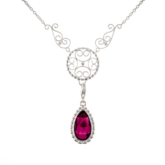 Collier Signature 925 Silber mit wechselbarem Stein beere