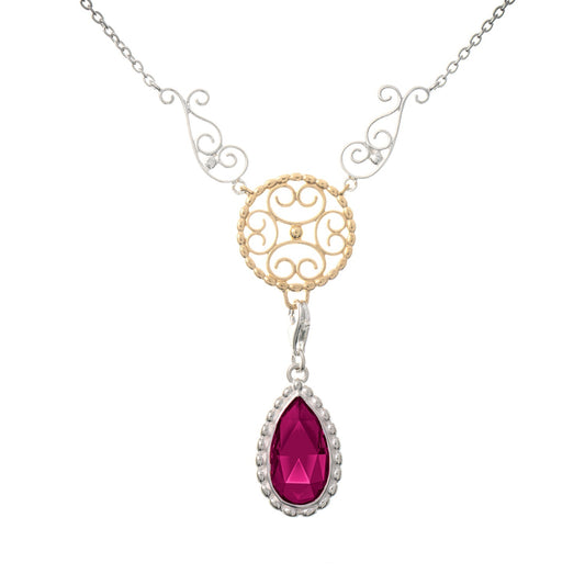 Collier Signature 925 Silber teilvergoldet mit wechselbarem Stein beere