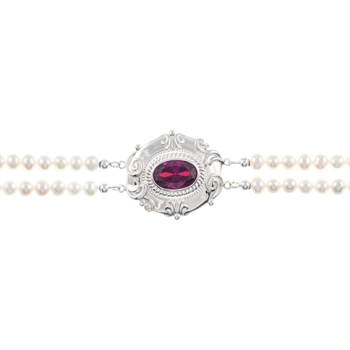 Collier Choker 925 Silber Zirkonia beere Perle