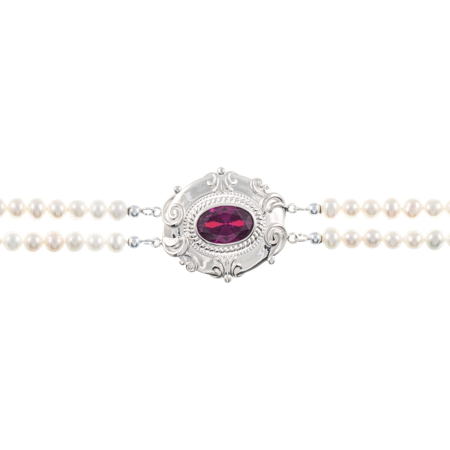 Collier Choker 925 Silber Zirkonia beere Perle