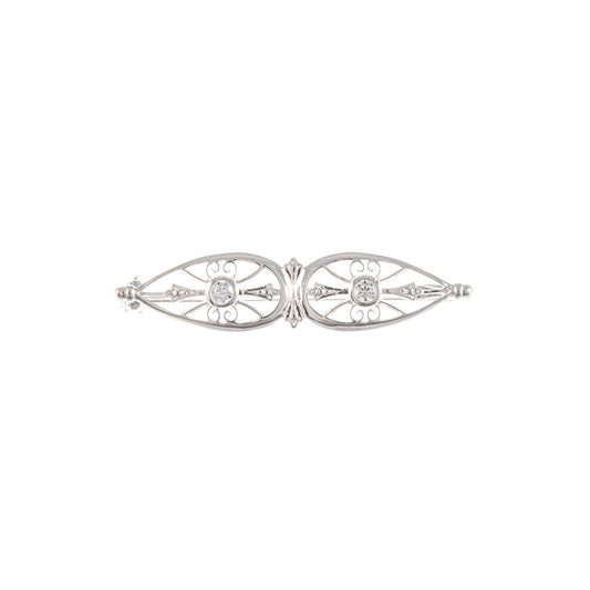 Brosche 925 Silber Zirkonia weiss
