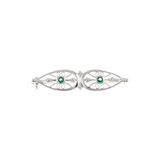 Brosche 925 Silber Zirkonia grün